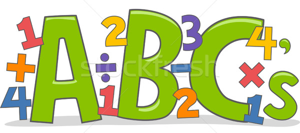 Mathematik Alphabet Text Illustration mathematische Lernen Stock foto © lenm