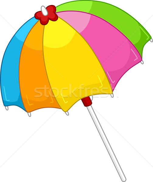 Sonnenschirm Illustration öffnen farbenreich Sommer hellen Stock foto © lenm