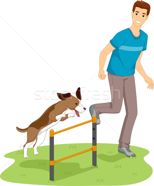 Hund Beweglichkeit Test Illustration Mann Stock foto © lenm