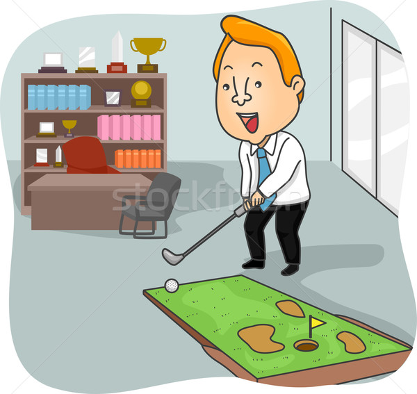 Man Office Golf Stock photo © lenm