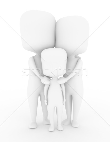 Teljes család 3d illusztráció férfi anya gyerek Stock fotó © lenm