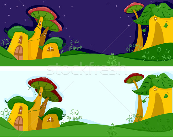 Grillig illustratie website champignons geïsoleerd Stockfoto © lenm