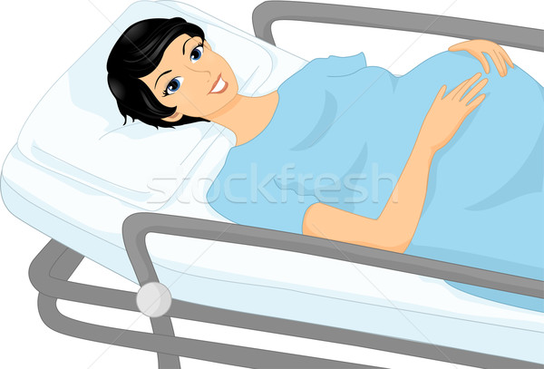 Pregnant Woman on a Hospital Trolley Stock photo © lenm