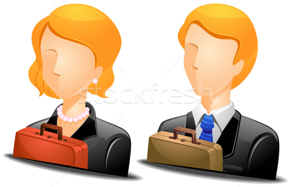 Biznesmen działalności kobieta korporacyjnych ikona Zdjęcia stock © lenm
