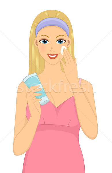 Girl Facial Wash Stock photo © lenm