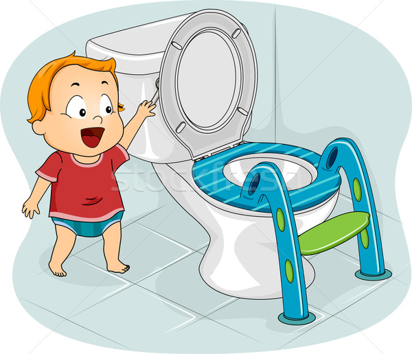 Stockfoto: Baby · toilet · illustratie · jongen · kid · mannelijke