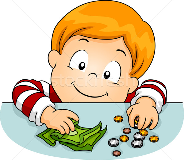 Kid Boy Money Table Stock photo © lenm