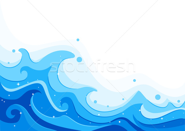 Mare onde illustrazione gigante Ocean blu Foto d'archivio © lenm