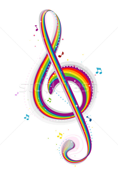 Rainbow musique design couleurs [[stock_photo]] © lenm