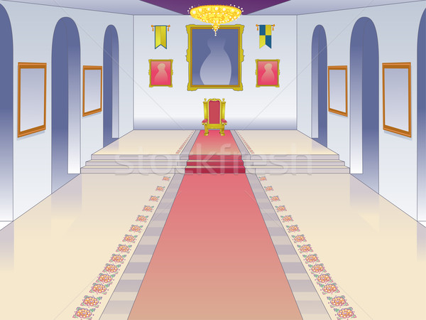 城堡 寶座 房間 插圖 地毯 室內設計 商業照片 © lenm