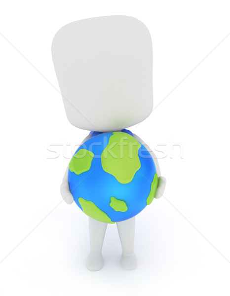 Vorschule Welt Illustration kid halten Kind Stock foto © lenm