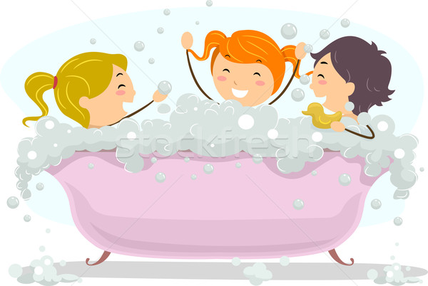 商業照片: 泡泡浴 · 天 · 插圖 · 孩子們 · 慶祝 · 男子