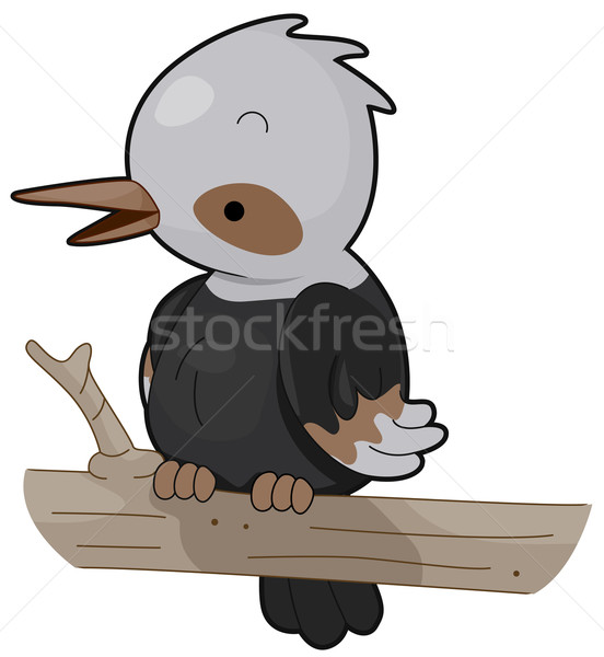 Pescarus pasăre drăguţ izolat clipart Imagine de stoc © lenm