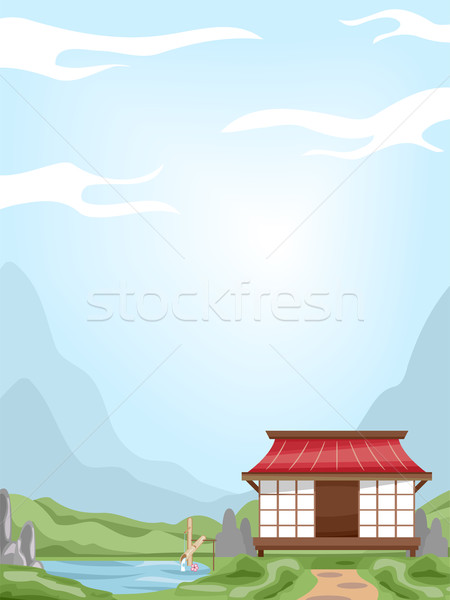 Orientalny domu tle ilustracja projektu charakter Zdjęcia stock © lenm