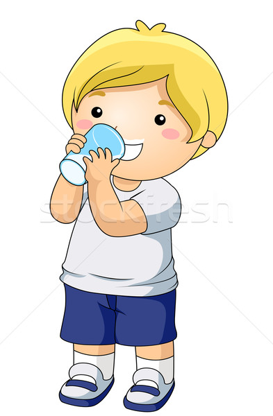 çocuk içme süt erkek Stok fotoğraf © lenm
