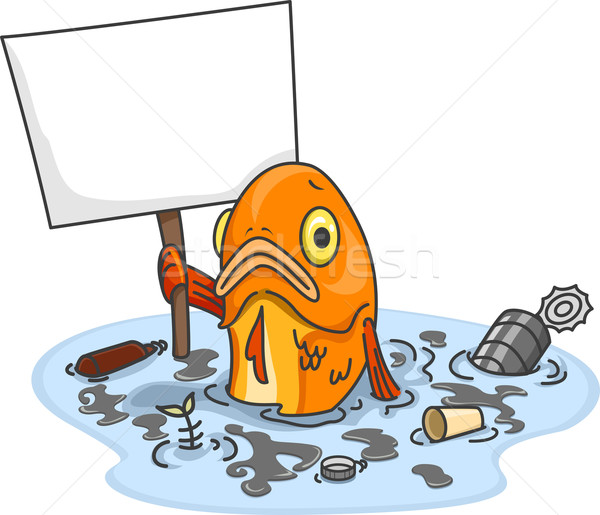 Sad Fish in Polluted Water With Blank Board vector illustration © lenm (#3242538) | Stockfresh Sad Fish in Polluted Water With Blank Board vector illustration © lenm (#3242538) | Stockfresh