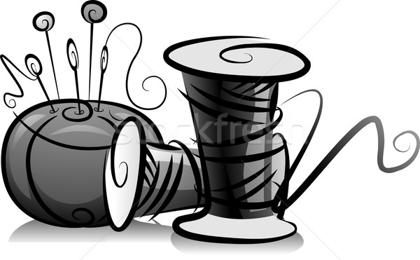 Stock photo: Spools of Thread and Pin Cushion 