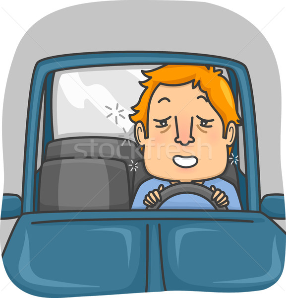 Man illustratie rijden auto mannelijke Stockfoto © lenm