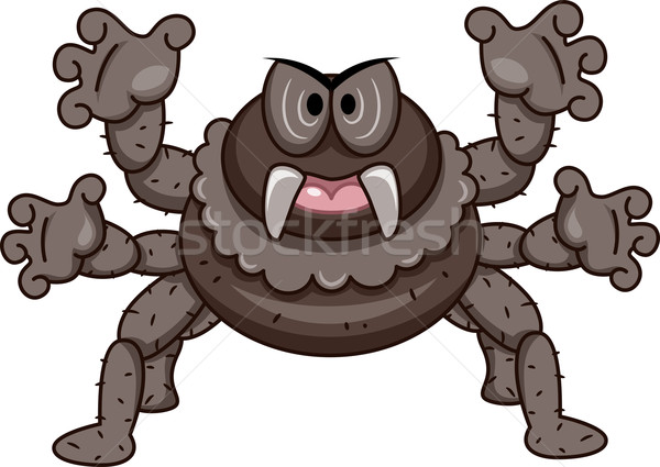 Maskottchen Spinne Illustration Kunst Vektor isoliert Stock foto © lenm