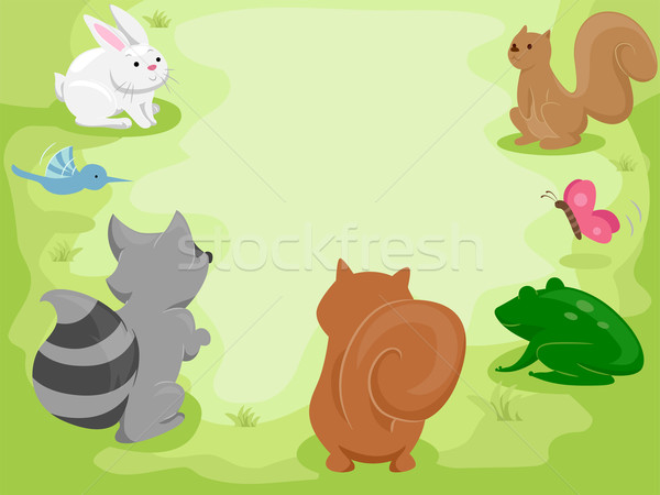 Animaux rassemblement illustration cute peu animaux Photo stock © lenm
