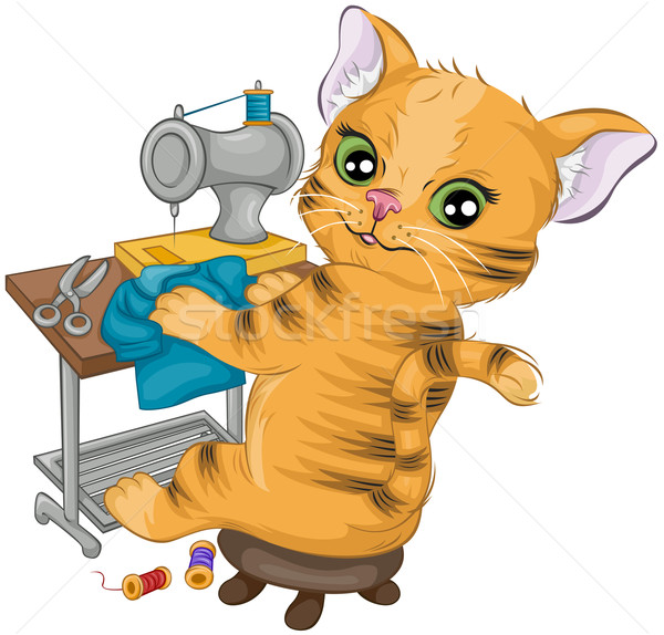 кошки швейных одежды Cartoon Cute Сток-фото © lenm