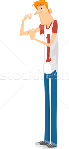 Foto stock: Flaco · tipo · ilustración · músculos · masculina · estilo · de · vida