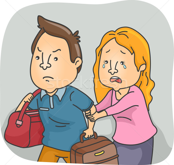 Mąż żona ilustracja dziewczyna małżeństwa gniew Zdjęcia stock © lenm