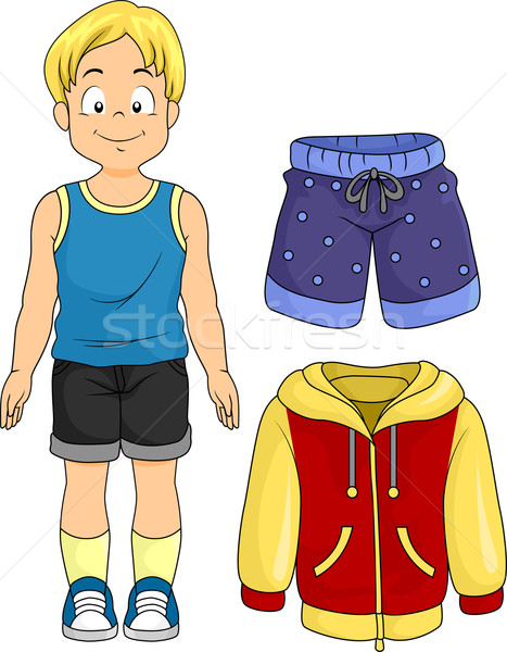 Enfants garçon vêtements illustration peu permanent [[stock_photo]] © lenm