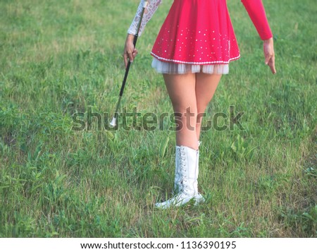 L Drum Majorette Baton Girl Child Costume