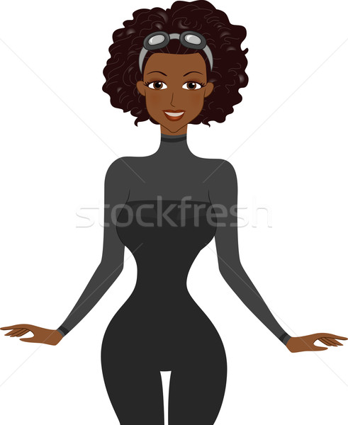 Nurkowania garnitur ilustracja kobieta lata Zdjęcia stock © lenm