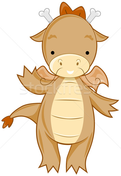 Cute dragon cartoon illustration symbole [[stock_photo]] © lenm