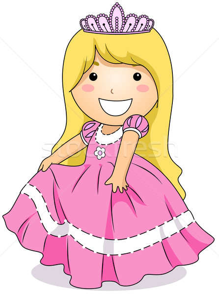 Prinses kostuum illustratie meisje kind Stockfoto © lenm