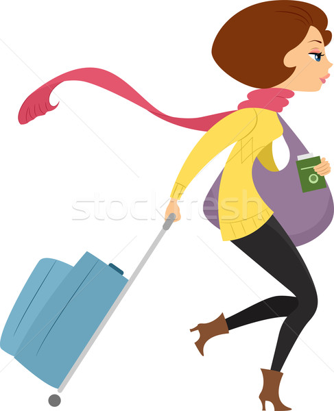 Girl Traveling on Winter Stock photo © lenm