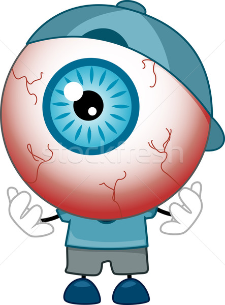 Red-Eyed Eyeball Mascot  Stock photo © lenm