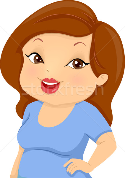 Chubby fille illustration posant caméra femme Photo stock © lenm