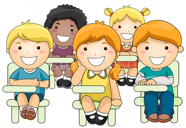 Copii clasă ilustrare grup mic copii Imagine de stoc © lenm