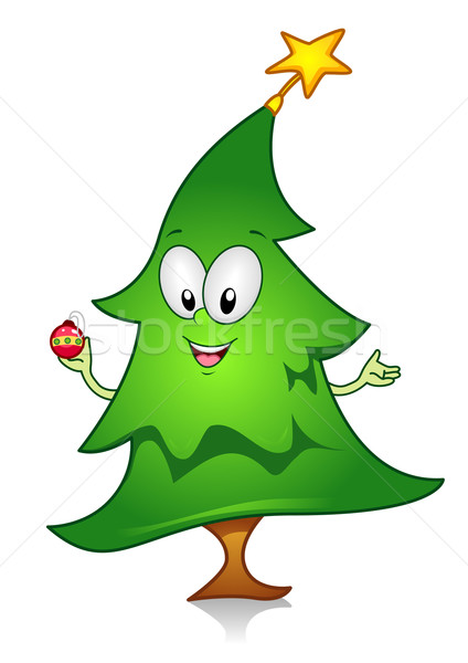 Karácsonyfa terv karakter tart karácsony labda Stock fotó © lenm