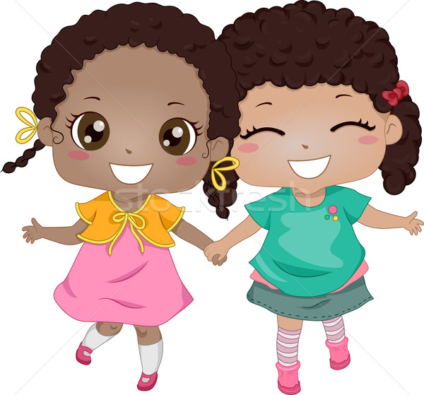 Download African-American Best Friends vector illustration © lenm ...