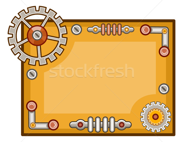 Steampunk frame illustratie versnellingen ontwerp Stockfoto © lenm