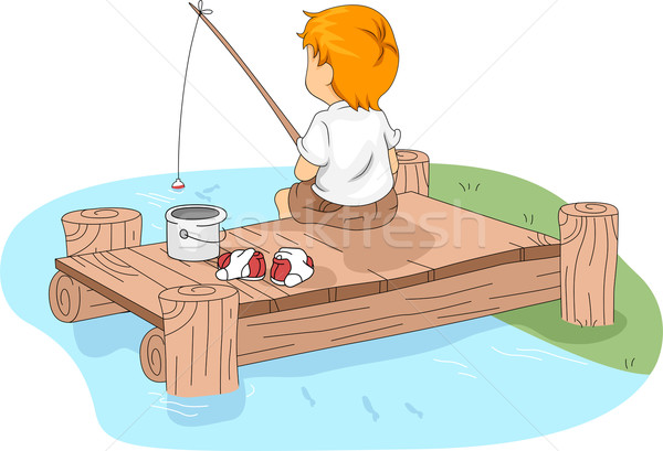 Camp Fishing Stock photo © lenm