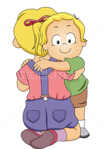 Przytulić ilustracja pary rodzeństwo inny Zdjęcia stock © lenm