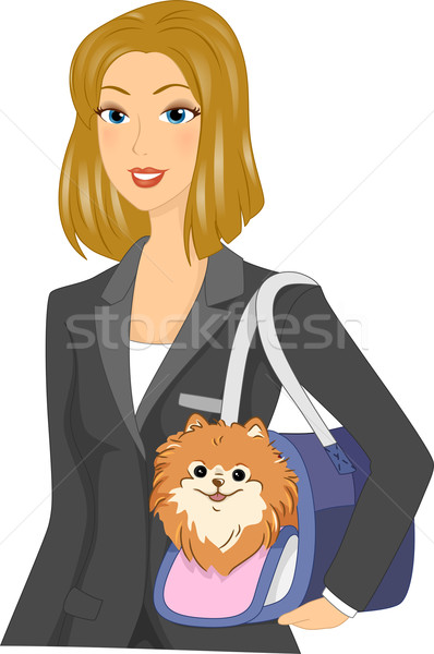 Girl Carrying Dog Stock photo © lenm