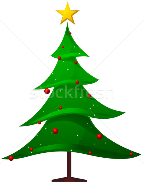 árbol de navidad diseno Navidad vacaciones Cartoon ilustración Foto stock © lenm