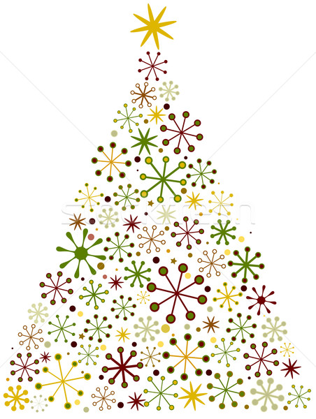árbol de navidad diseno retro mirar Navidad Cartoon Foto stock © lenm