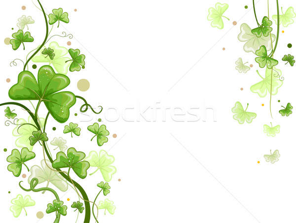 Foto stock: Shamrock · desenho · de · fundo · vines · trevo · plantas · férias