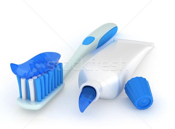 Cepillo de dientes 3d salud cepillo atención salud Foto stock © lenm