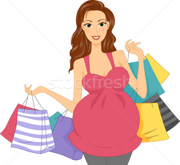 Pregnant Shopper Stock photo © lenm