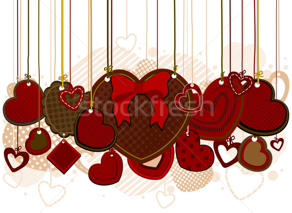 Foto stock: San · Valentín · corazones · corazón · diseno · rojo