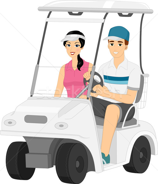 Couple Golf Cart Stock photo © lenm