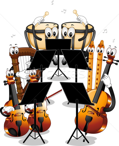 Mascotte orkest illustratie verschillend gebruikt kunst Stockfoto © lenm